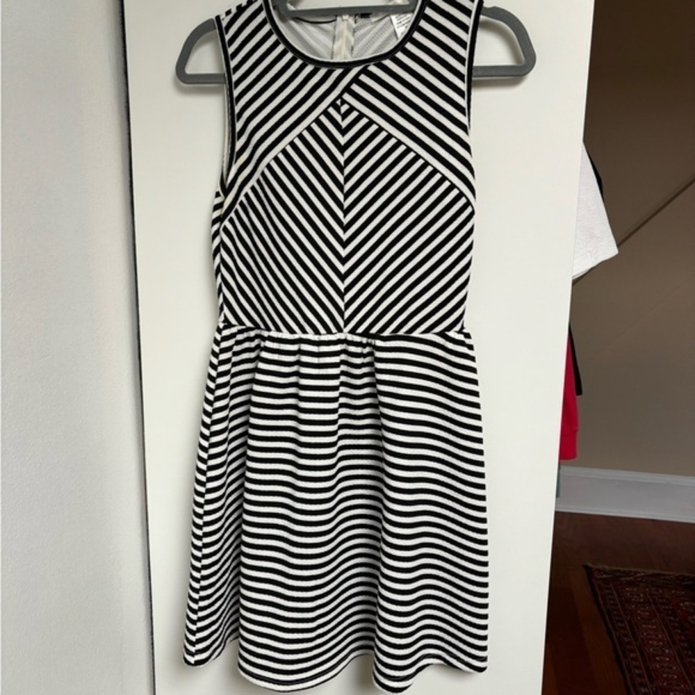 Stylish Black and White Striped Kids Dress